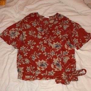 Fun Drapey Red Blouse